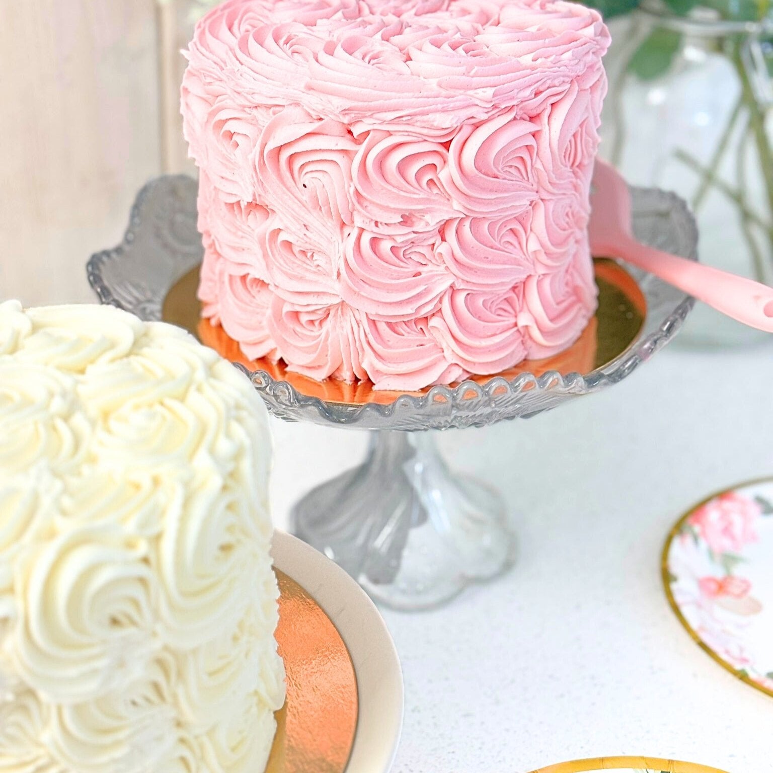 Gâteau De Roseraie Mackenzie-Childs Rose 16,5" - Résine Carreaux - Neuf