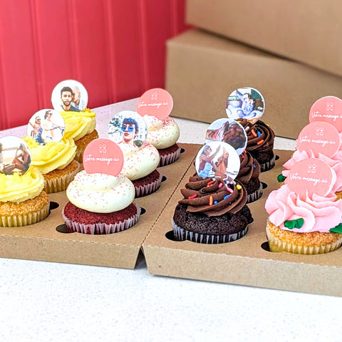 Boîte de 18 cupcakes avec impressions comestibles - Les Glaceurs 