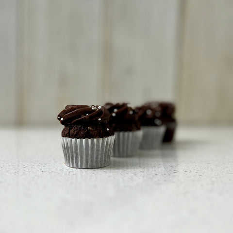 Mini cupcakes choco-ganache caramel salé - Les Glaceurs