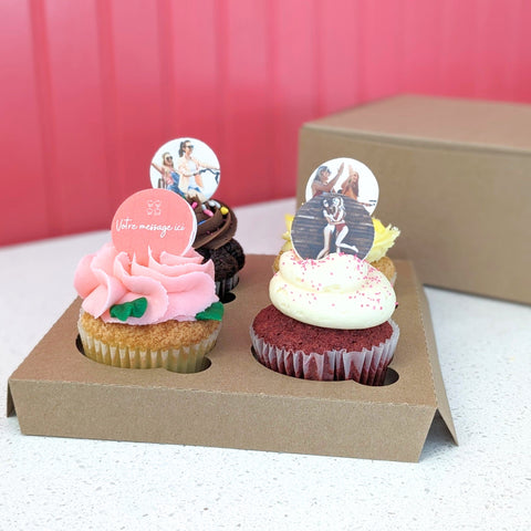 Boîte de 4 Cupcakes avec impressions comestibles - Les Glaceurs