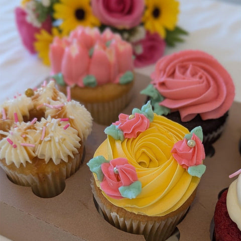 Assortment of Mother's Day cupcakes
