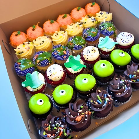 Assortment of Halloween cupcakes