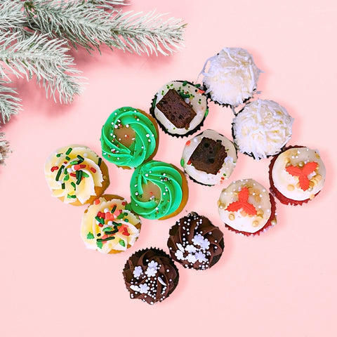 12 mini holiday cupcakes