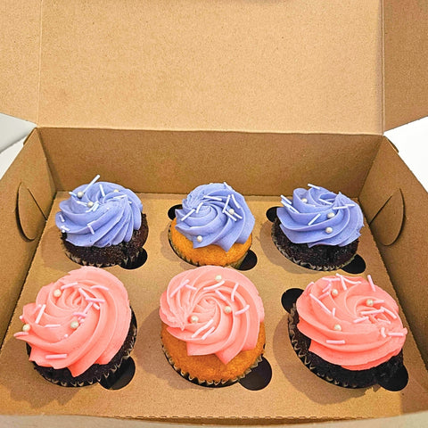 Box of 6 Cupcakes - Choice of colors