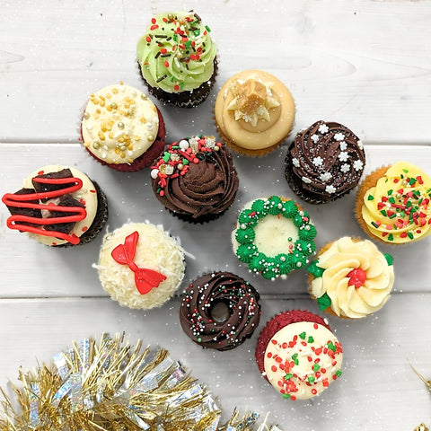 Box of 12 holiday cupcakes