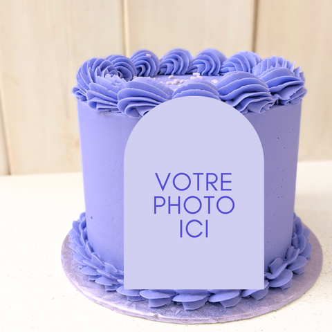 Gâteau Monochrome avec Impression Comestible sur le devant - Les Glaceurs 