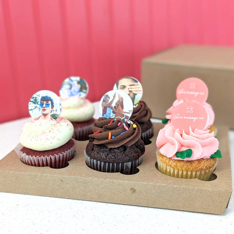 Box of 6 Cupcakes with edible prints
