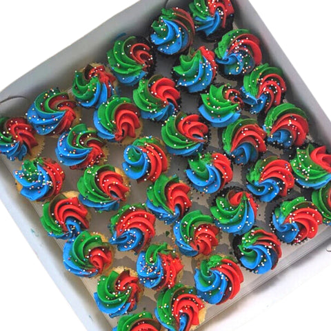 Multicolored icing of 2 or more colors