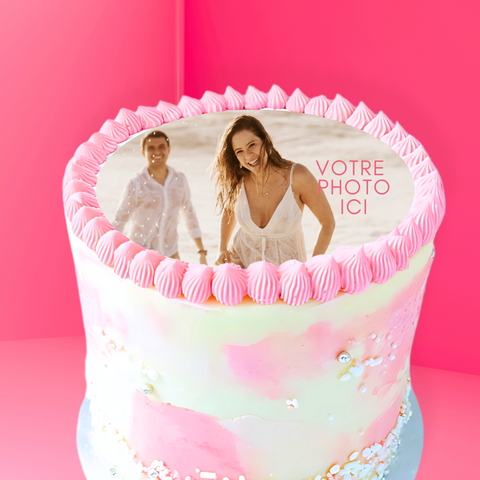 Gâteau St-Valentin avec Impression Comestible