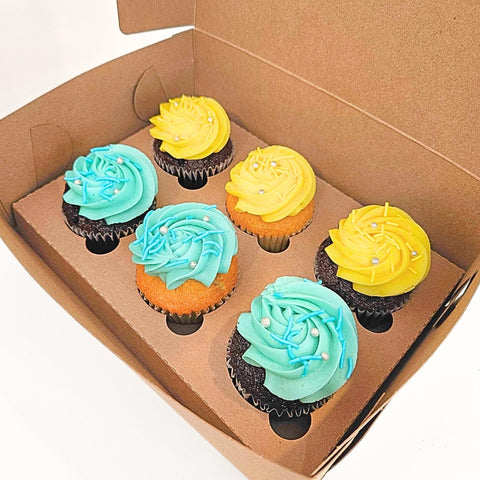 Box of 6 Cupcakes - Choice of colors