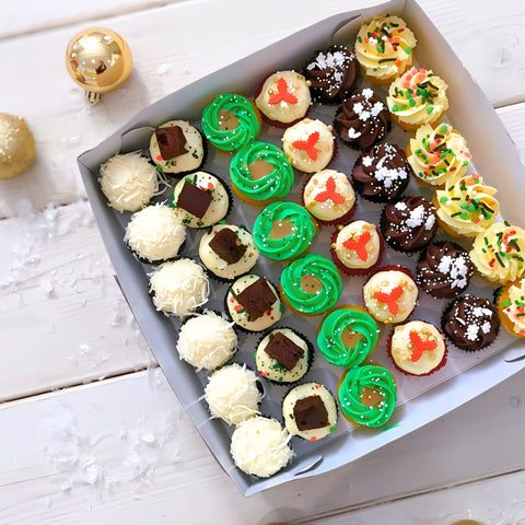 Boîte de 36 minis cupcakes des Fêtes ☃️