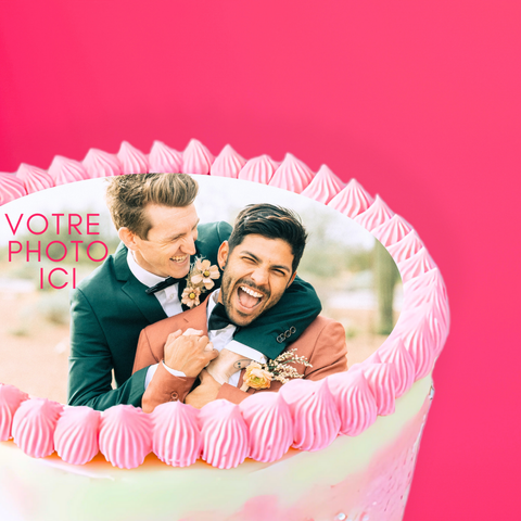 Gâteau St-Valentin avec Impression Comestible