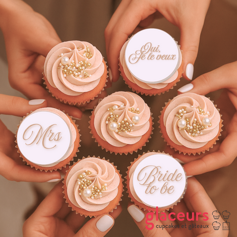 Assortiment Cupcakes Bachelorette Chic