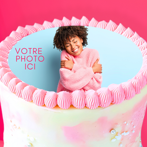 Gâteau St-Valentin avec Impression Comestible