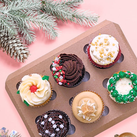 Box of 6 holiday cupcakes