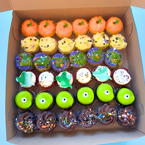 Assortment of Halloween cupcakes