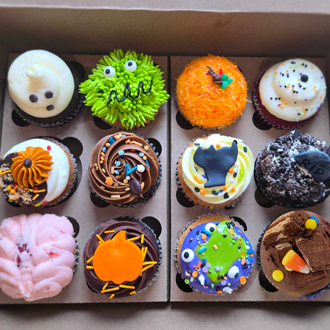 Assortiment 12 cupcakes Halloween
