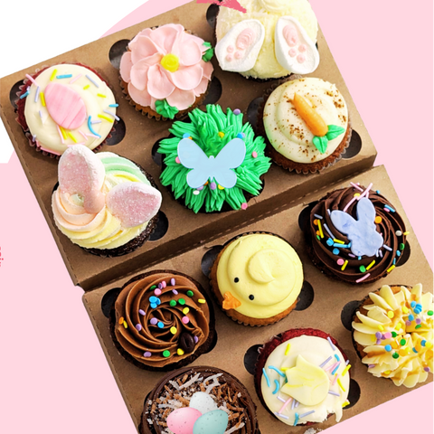 Boîte de 12 Cupcakes - Pâques 🐣
