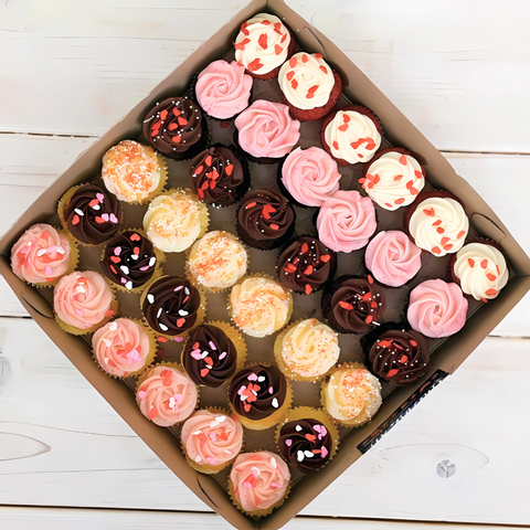 Boite 36 Minis Cupcakes St-Valentin