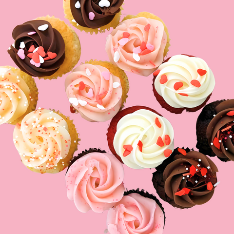 Valentine's Day box - 12 mini cupcakes