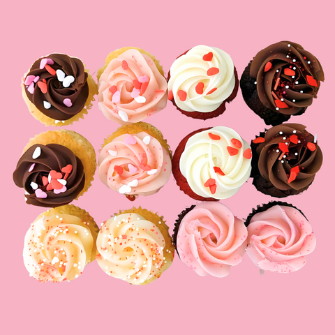 Valentine's Day box - 12 mini cupcakes