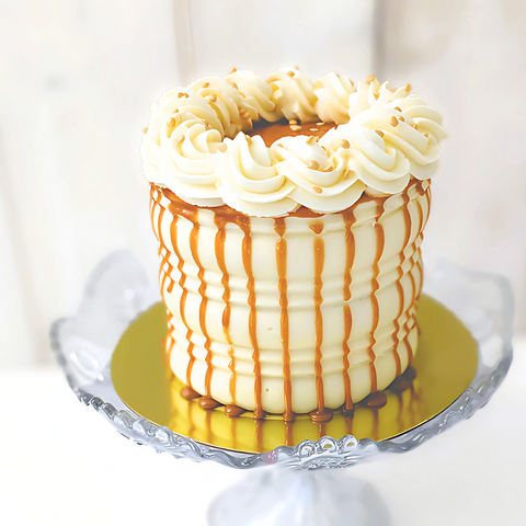 Gâteau Vanille Fondant au Caramel Salé