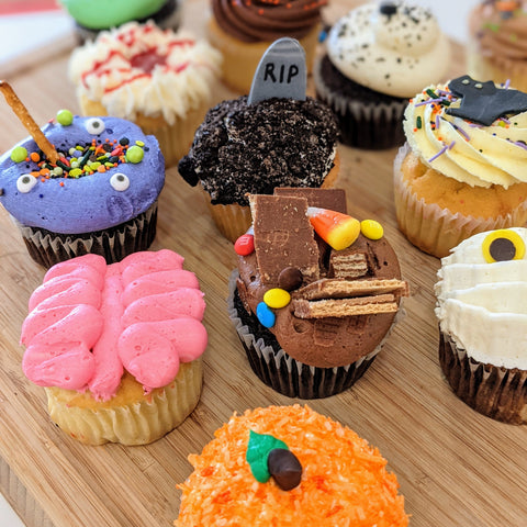 Assortment of Halloween cupcakes