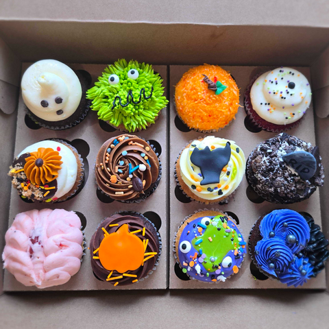 Assortiment 12 cupcakes Halloween