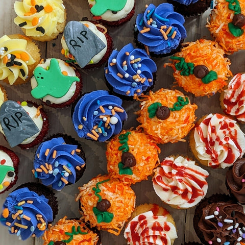 Assortment of Halloween cupcakes