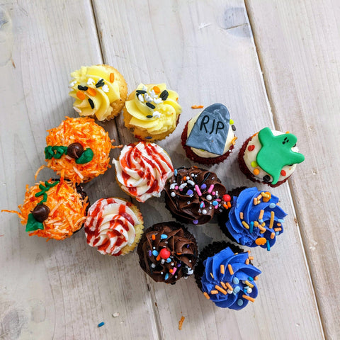 Assortment of Halloween cupcakes