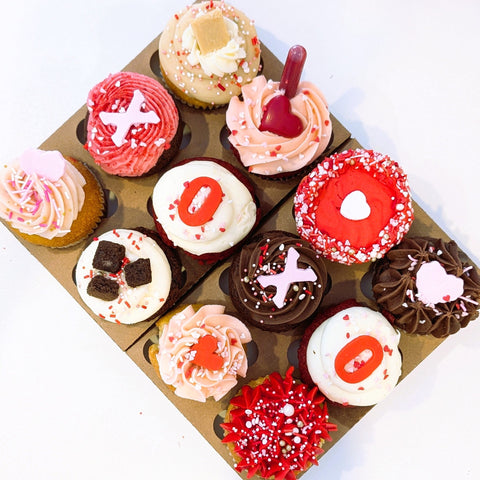 Boîte St-Valentin - 12 cupcakes