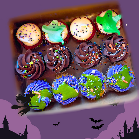 Assortment of Halloween cupcakes