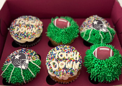 Assortment of Football Cupcakes