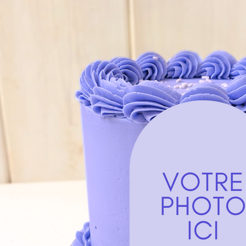 Gâteau Monochrome avec Impression Comestible sur le devant - Les Glaceurs