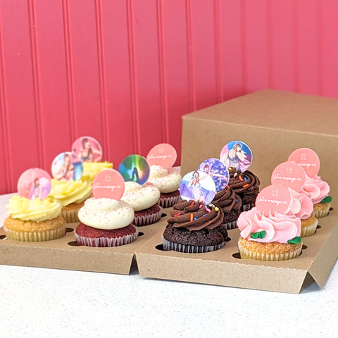 Boîte de 12 Cupcakes avec Impressions Comestibles